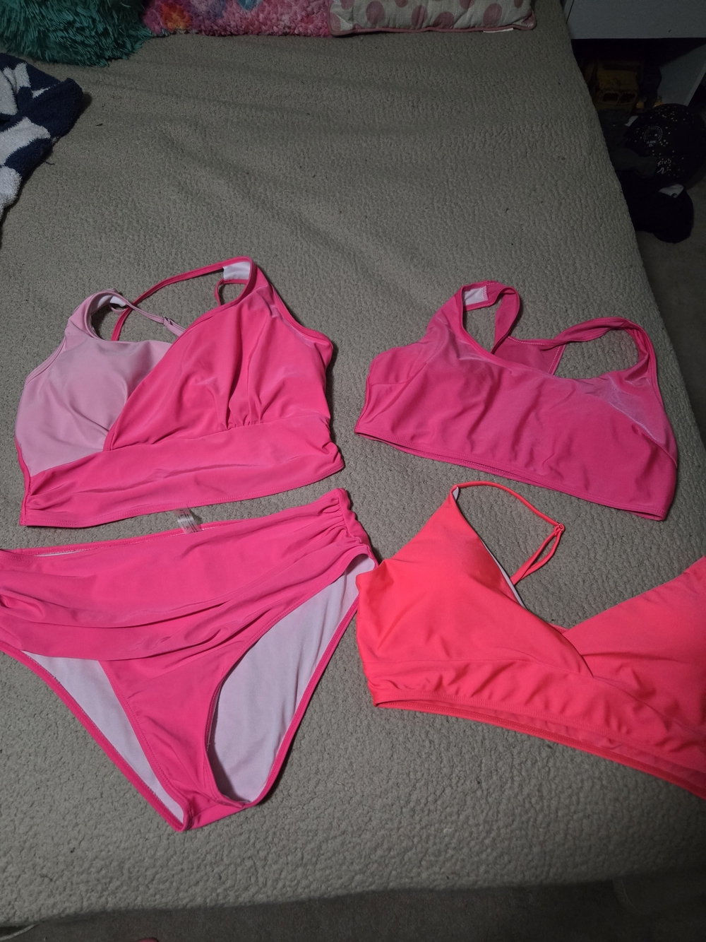 Women's Hot Pink Swim Top and Bottom Set - Brand Unspecified